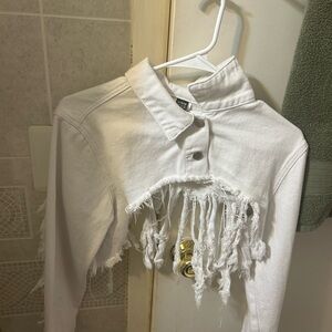 This is an Shein product, White, cropped jacket